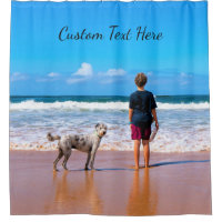 Your Photo Shower Curtain with Custom Text