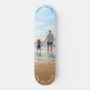 Your Photo Skateboard with Custom Text Name