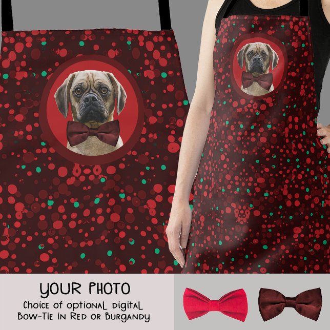 YOUR PHOTO Stylish Christmas Pet for Dog Lover Mum Apron (Creator Uploaded)