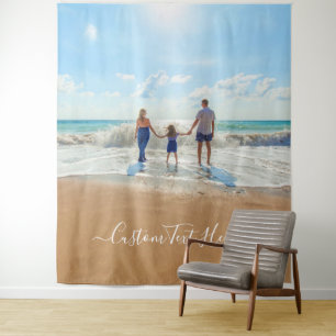 Your Photo Tapestry with Custom Text Personalised