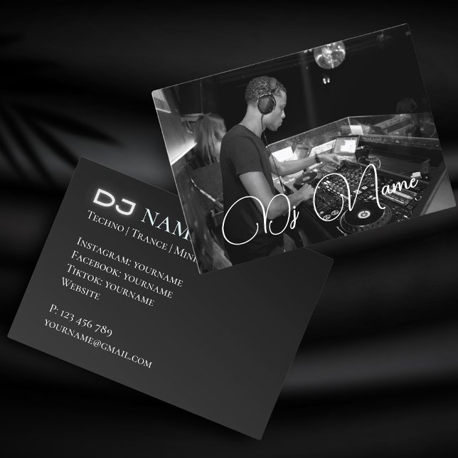 Your photo techno music DJ Business Card (Creator Uploaded)