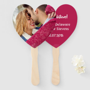 YOUR PHOTO & TEXT custom heart fan set