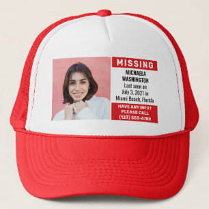 YOUR Photo & Text MISSING Trucker Hat