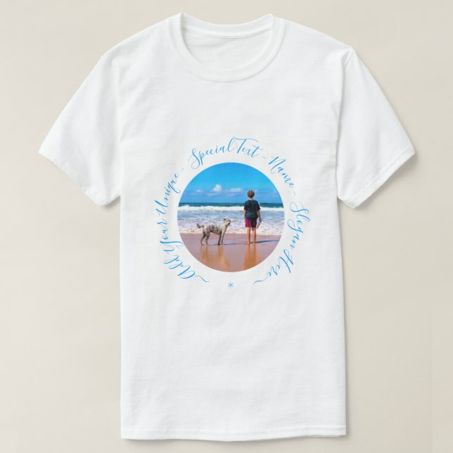 Your Photo Text T-Shirt with Custom Text (Design Front)