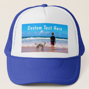 Your Photo Text Trucker Hat with Custom Text