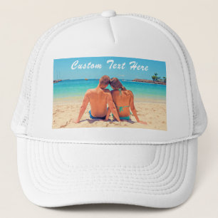 Your Photo Text Trucker Hat with Custom Text