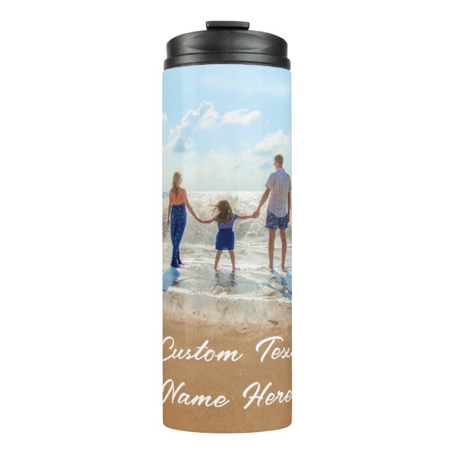 Your Photo Thermal Tumbler with Custom Text (Front)