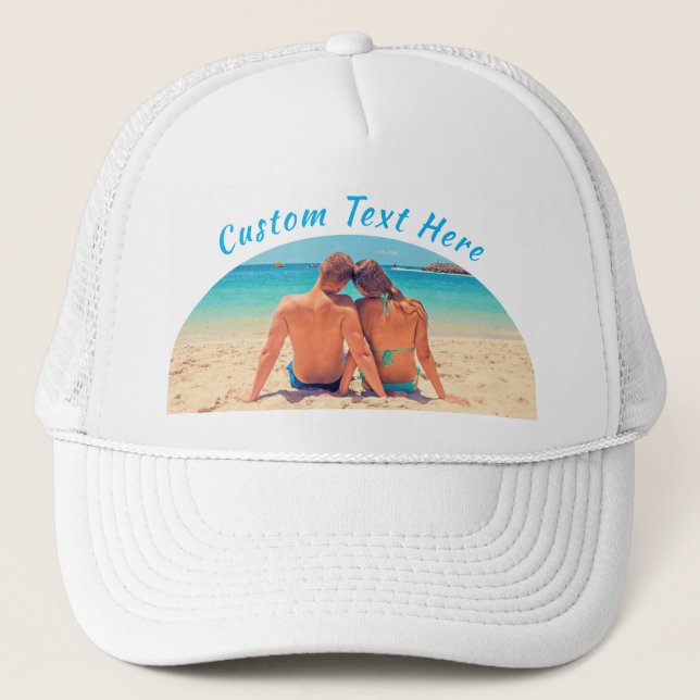 Your Photo Trucker Hat with Custom Text (Front)