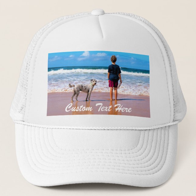 Your Photo Trucker Hat with Custom Text (Front)