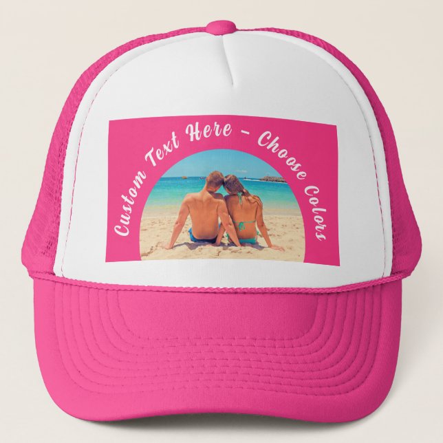 Your Photo Trucker Hat with Custom Text and Colour (Front)