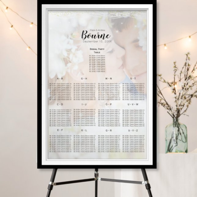 Your Photo Under the Stars Seating Chart (To see frame pricing, please enter your frame and mat options.)