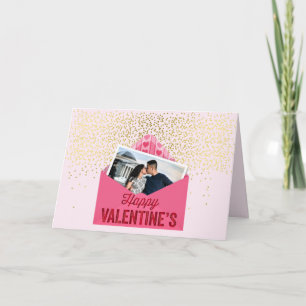 YOUR photo Valentine's Day First Kiss For Her Card