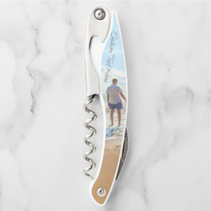 Your Photo Waiter's Corkscrew with Custom Text 