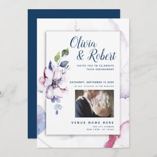 Your photo Watercolor Apple Blossoms Invitation