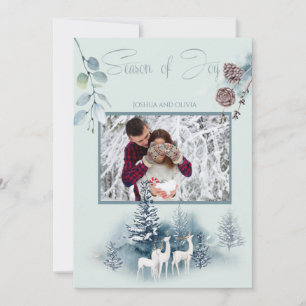Your Photo Watercolor Woodland Deer Invitation