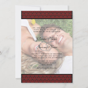 Your Photo Wedding Invite- I marry my Friend-Red Invitation