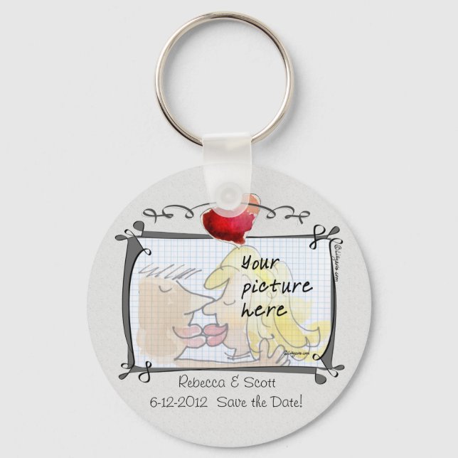 Your Photo Wedding Save the Date Keychains (Front)