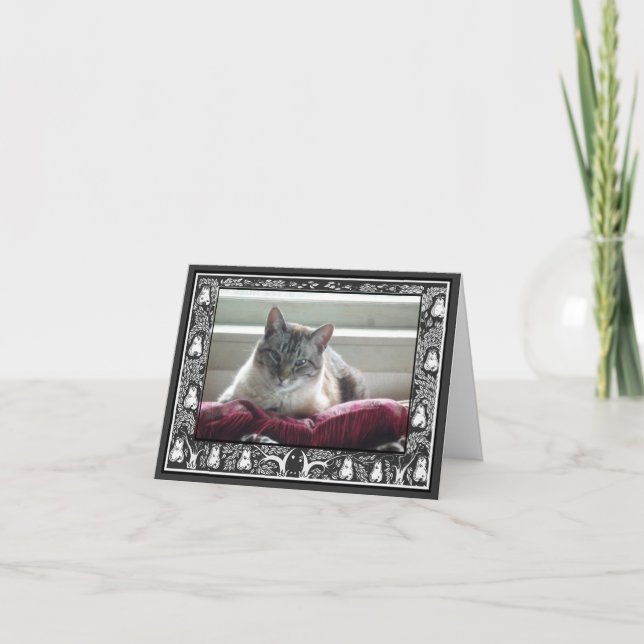 Your Photo Wedding Thank You Black and White Art (Front)