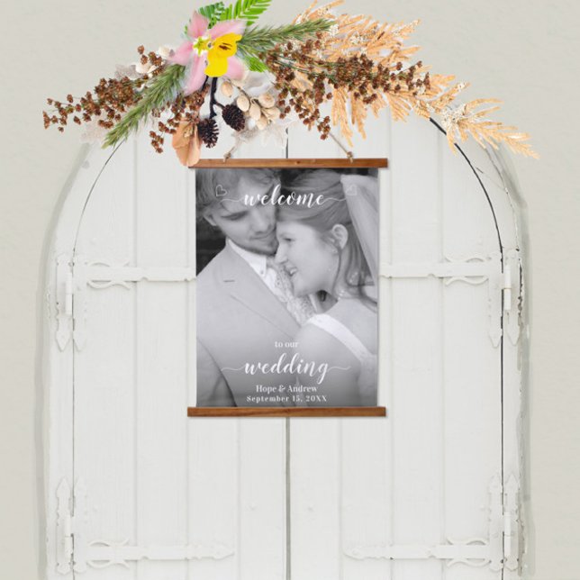 Your Photo Wedding Welcome Sign  Hanging Tapestry (Creator Uploaded)