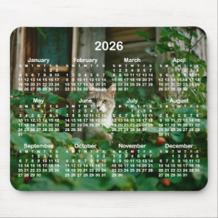 Your Photo White Numbers 2026 Calendar Mouse Pad