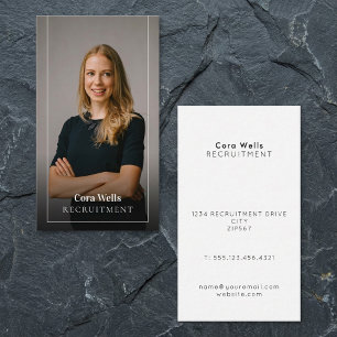 Your photo, white opaque border modern business ca business card