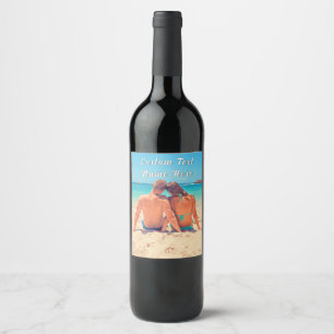 Your Photo Wine Bottle Labels with Custom Text