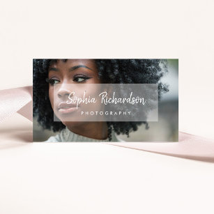 Your Photo with Modern Handwritten Script Overlay Business Card