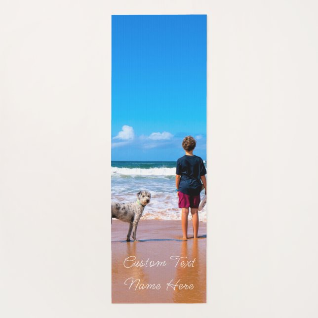 Your Photo Yoga Mat Gift with Custom Text Name (Back)
