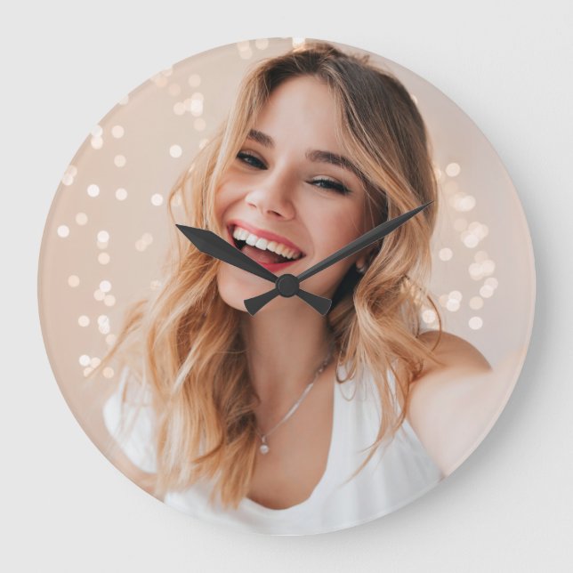 Your photo your face on a personalized large clock (Front)