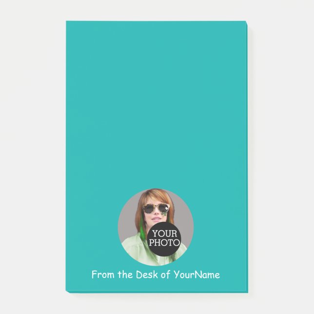 Your Photo Your Message Customise Easily Turquoise Post-it Notes (Front)