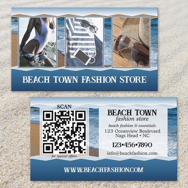 Your Photos Beach Fashion Store Business Card (Creator Uploaded)