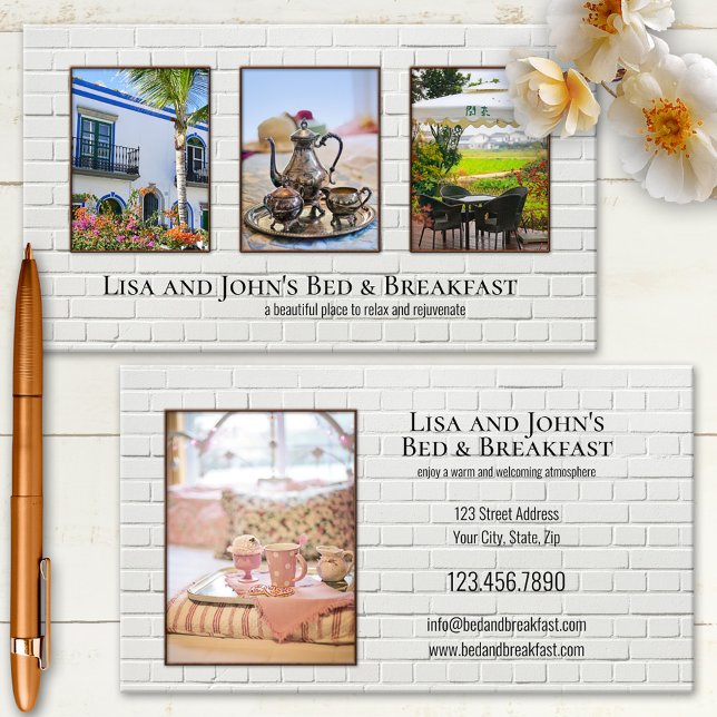 Your Photos Bed and Breakfast Holiday Business Card (Creator Uploaded)