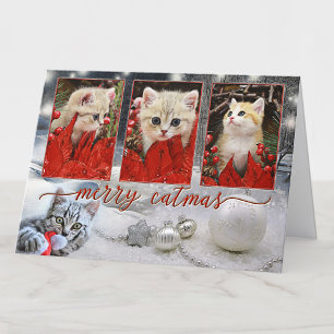 Your Photos Cat Christmas New Year Card