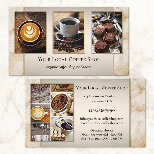 Your Photos Coffee Shop Bakery Business Card (Creator Uploaded)