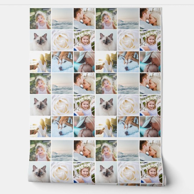 Your Photos Custom Collage Modern Simple Wallpaper (Unrolling)