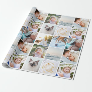 Your Photos Custom Collage Modern Wrapping Paper