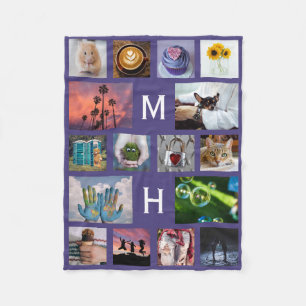 YOUR PHOTOS custom collage template fleece blanket