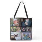 YOUR PHOTOS custom collage template tote bags