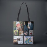 YOUR PHOTOS custom collage template tote bags<br><div class="desc">Change any or all the images to your own photos. You can also change the background colour to any colour of your choice by using the “customise it” function. See my store (PATTERNS > MONOGRAMS & FRAMES) for more custom photo products.</div>