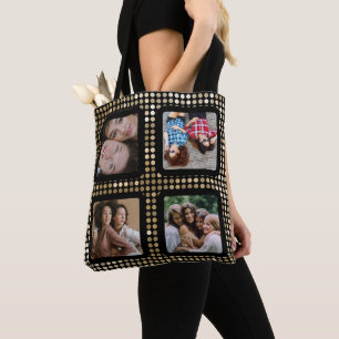 YOUR PHOTOS custom collage template tote bags