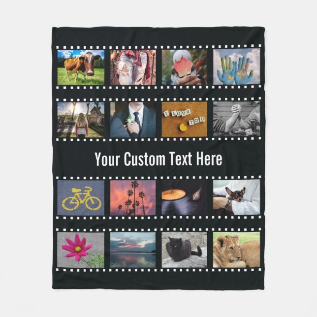 YOUR PHOTOS custom template fleece blanket (Front)