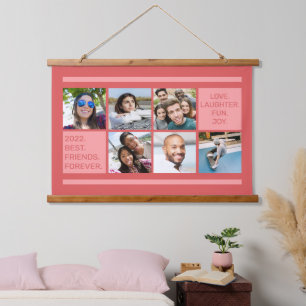 YOUR PHOTOS Custom Text Hanging Tapestry