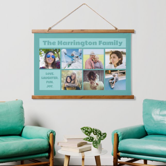 YOUR PHOTOS Custom Text Hanging Tapestry (Living Room)