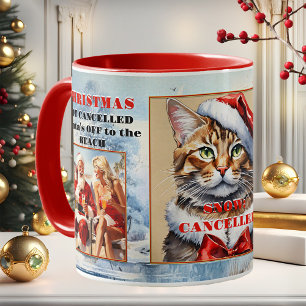 Your Photos Funny Cat Christmas Cancelled Coffee Mug