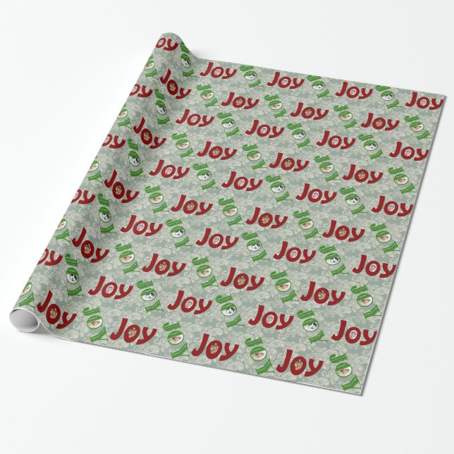 YOUR PHOTOs JOY Christmas Wrapping Paper (Unrolled)