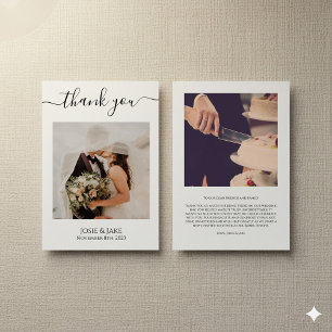 Your photos minimalist wedding thank you card
