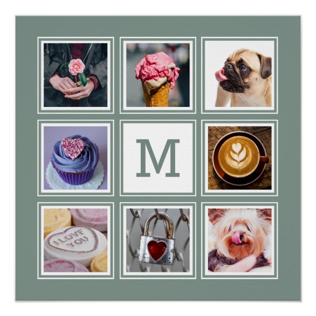 YOUR Photos, Monogram & Colour poster (Front)