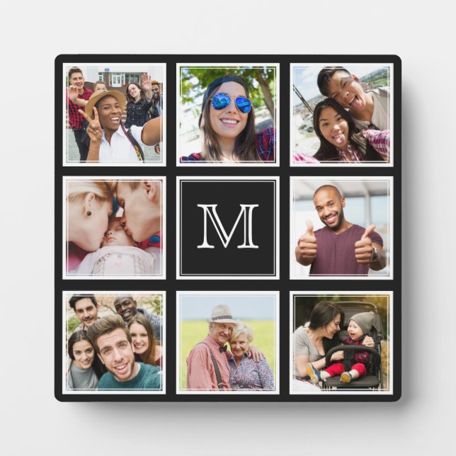 YOUR Photos & Monogram custom plaque (Front)