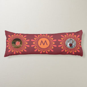 YOUR PHOTOS & MONOGRAM Stylised Sun custom pillow