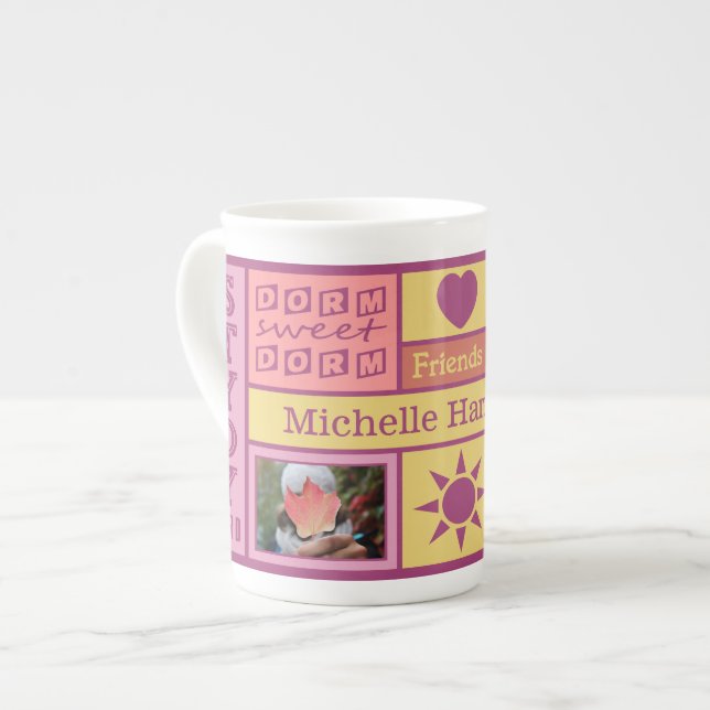 YOUR PHOTOS & NAME custom dorm room mug (Front Left)